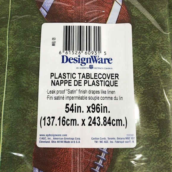 3 Football Tablecloths Table Cover Plastic 54" x 96" Tablecloth Party Designware - Picture 3 of 3